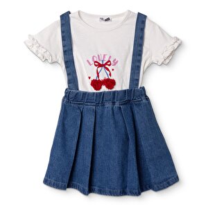 HelloBaby Cherry Bluz-Şo, Ekru, 6 - 9 Ay