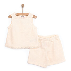 HelloBaby CHIC Kız Bluz-Şort, Ekru, 9 Ay