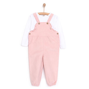 HelloBaby CHIC Kız Salopet-, Pudra, 6 Ay