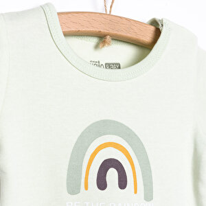 Çiçek Baskılı Yenidoğan  Kız Tshirt-Patikli Alt Kız Bebek