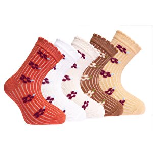 Çiçek Desenli 5'li Soket Çorap Kız Bebek Çiçek Desenli 5'li Soket Çorap Kız Bebek