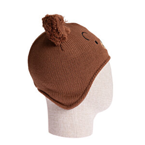 Çift Ponponlu Hayvan Figür Nakışlı Unisex Triko Bere Unisex