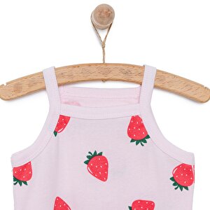 Çilek Desenli İp Askılı Body Çilek Desenli İp Askılı Body
