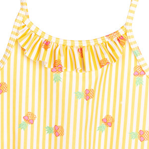 Çizgili Ananas Desenli Mayo Kız Bebek Çizgili Ananas Desenli Mayo Kız Bebek