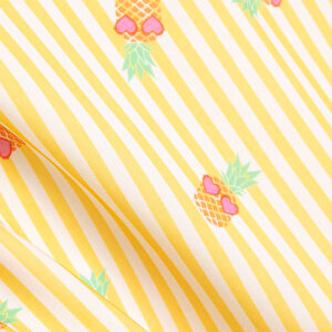 Çizgili Ananas Desenli Mayo Kız Bebek Çizgili Ananas Desenli Mayo Kız Bebek