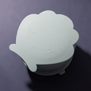 Clamsy Silikon Vakumlu Kapaklı Kase Bluish