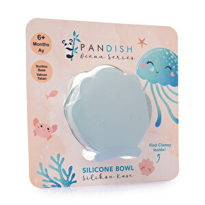 Clamsy Silikon Vakumlu Kapaklı Kase Bluish