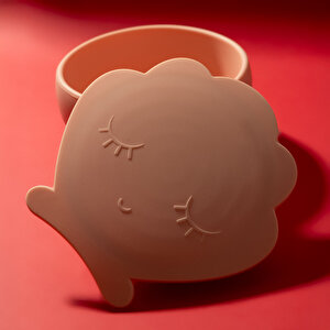 Clamsy Silikon Vakumlu Kapaklı Kase Pinky