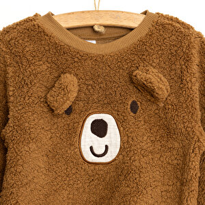 Cute Bear Hugs Sweatshirt-Patiksiz Alt Erkek Bebek