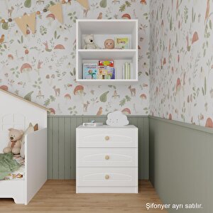 Montessori 2 Raflı Kitaplık Beyaz