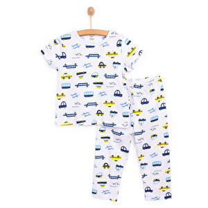 HelloBaby Erkek Kısa Kol Pij, Mavi, 6 Ay