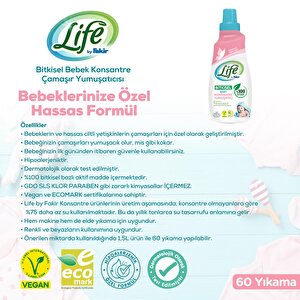 Life by Fakir Baby %100 Bitkisel Konsantre Yumuşatıcı 1500 ml (60 yıkama)