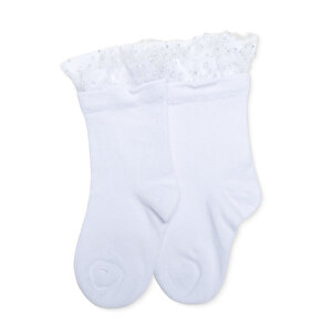 HelloBaby Dantelli Çorap, Beyaz, 0-6 Ay