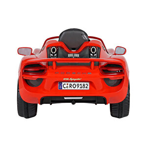 W418QHG4 Porsche Spyder Uzaktan Kumandalı 12V Akülü Araba Kırmızı