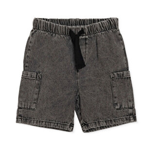 HelloBaby Denim Şort, Siyah, 6 - 9 Ay