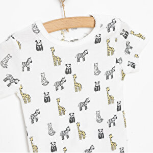 Desenli Kısa Kol Body Unisex