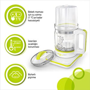 Dijital Çok Fonksiyonlu 6'i 1 Arada Su Isıtıcısı, Bebek Mama Isıtıcı, Buharlı Pişirici, Sterilizat