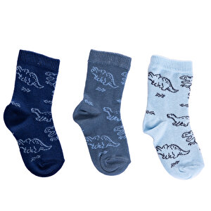 Dinozor Desenli Erkek 3lü Soket Çorap Erkek Bebek Dinozor Desenli Erkek 3lü Soket Çorap Erkek Bebek