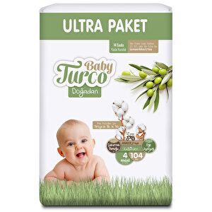 Baby Turco Doğadan Ultra 4 Beden 104Adet