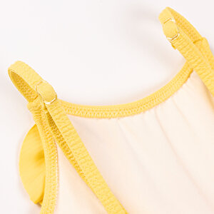 Dokulu Kumaş Fırfırlı Kız Mayo Kız Bebek