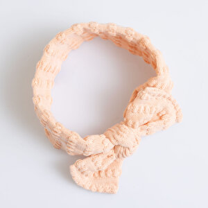 Dokulu Örme Kumaş Bağlamalı Kız Saç Bandı Kız Bebek Dokulu Örme Kumaş Bağlamalı Kız Saç Bandı Kız Bebek