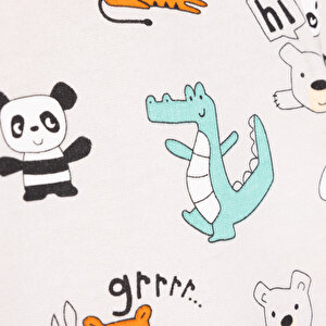 Erkek Bebek Sweatshirt Şardonlu Dinazor Desenli Çıtçıtlı Bisiklet Yaka Uzun Kol Erkek Bebek Sweatshirt Şardonlu Dinazor Desenli Çıtçıtlı Bisiklet Yaka Uzun Kol