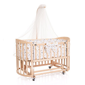 baby plus Süper Oval Beşik  70X, Naturel