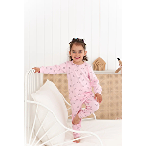 %100 Pamuk Desenli Kız Çocuk Pijama Takımı
