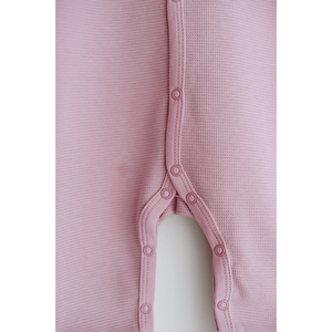 Uzun Kollu Nakış İşlemeli Waffle Kumaş Bebek Tulum