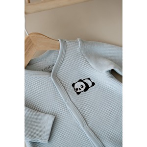 Uzun Kollu Nakış İşlemeli Waffle Kumaş Bebek Tulum