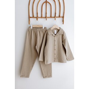 %100 Pamuk Müslin Bohem Gömlekli Takım