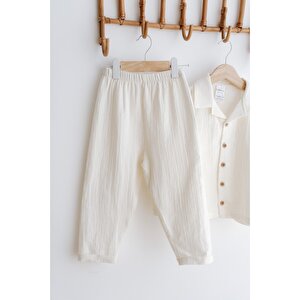 %100 Pamuk Müslin Bohem Gömlekli Takım