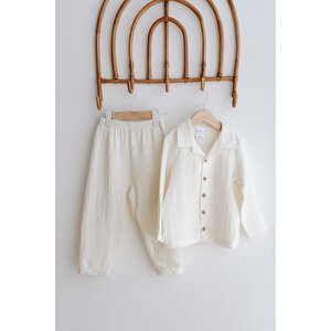 %100 Pamuk Müslin Bohem Gömlekli Takım