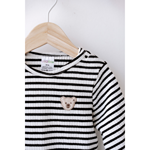 %100 Pamuk Uzun Kollu Altdan Çıtçıtlı Bebek Tulum