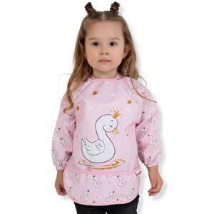 Sıvı Geçirmez Uzun Kollu Mama Ve Aktivite Önlüğü - Kuğu Desenli 