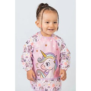 Sıvı Geçirmez Uzun Kollu Mama Ve Aktivite Önlüğü - Unicorn Desenli
