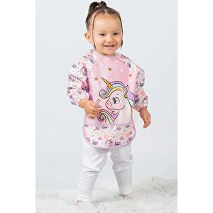 Sıvı Geçirmez Uzun Kollu Mama Ve Aktivite Önlüğü - Unicorn Desenli