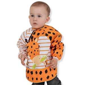 Sıvı Geçirmez Uzun Kollu Mama Ve Aktivite Önlüğü - Zürafa Desenli