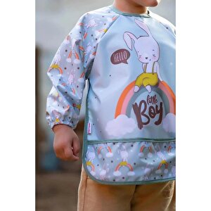 Sıvı Geçirmez Uzun Kollu Mama Ve Aktivite Önlüğü - Tavşan Desenli