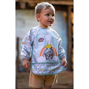 Sıvı Geçirmez Uzun Kollu Mama Ve Aktivite Önlüğü - Tavşan Desenli