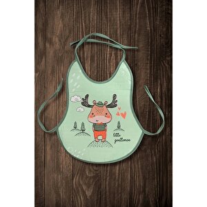 3'lü Desenli Sıvı Geçirmez Armut Model Mama ve Aktivite Önlüğü Seti - Erkek Bebek