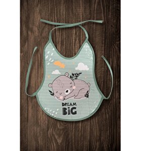 3'lü Desenli Sıvı Geçirmez Armut Model Mama ve Aktivite Önlüğü Seti - Erkek Bebek