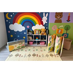 Katlanabilir Çift Taraflı Oyun Matı - Çantalı, Kaymaz, Su Geçirmez, Harf Yolu & Ağaç Desenli Katlanabilir Çift Taraflı Oyun Matı - Çantalı, Kaymaz, Su Geçirmez, Harf Yolu & Ağaç Desenli