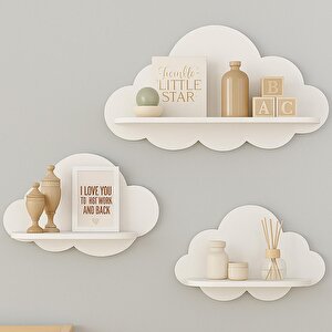 3'lü Beyaz Bulut Raf Set