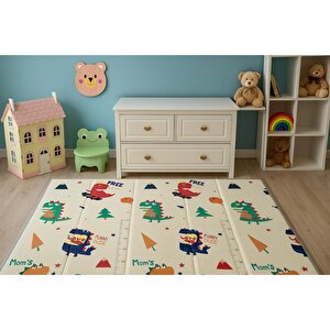 Katlanabilir Çift Taraflı Oyun Matı - Çantalı, Kaymaz, Su Geçirmez, Sirk & Dinozor Desenli Katlanabilir Çift Taraflı Oyun Matı - Çantalı, Kaymaz, Su Geçirmez, Sirk & Dinozor Desenli