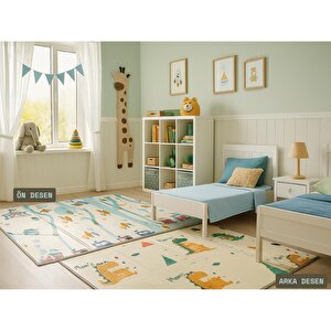 Katlanabilir Çift Taraflı Oyun Matı - Çantalı, Kaymaz, Su Geçirmez, Sirk & Dinozor Desenli Katlanabilir Çift Taraflı Oyun Matı - Çantalı, Kaymaz, Su Geçirmez, Sirk & Dinozor Desenli