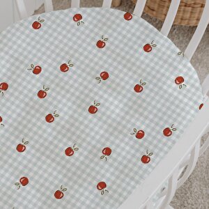 %100 Pamuklu Poplin Anne Yanı Beşik Nevresim Seti - Pötikare Elmalar %100 Pamuklu Poplin Anne Yanı Beşik Nevresim Seti - Pötikare Elmalar