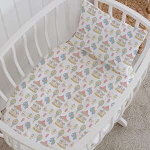 %100 Pamuklu Poplin Anne Yanı Beşik Nevresim Seti - Cute Carousel %100 Pamuklu Poplin Anne Yanı Beşik Nevresim Seti - Cute Carousel
