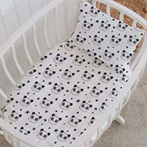 %100 Pamuklu Poplin Anne Yanı Beşik Nevresim Seti - Sevimli Panda %100 Pamuklu Poplin Anne Yanı Beşik Nevresim Seti - Sevimli Panda