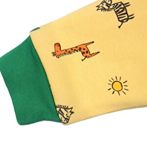 Zürafa Desen Uyku Tulumu Fermuarlı 1TOG Bisiklet Yaka Ribanalı Paça Uzun Kol Zürafa Desen Uyku Tulumu Fermuarlı 1TOG Bisiklet Yaka Ribanalı Paça Uzun Kol